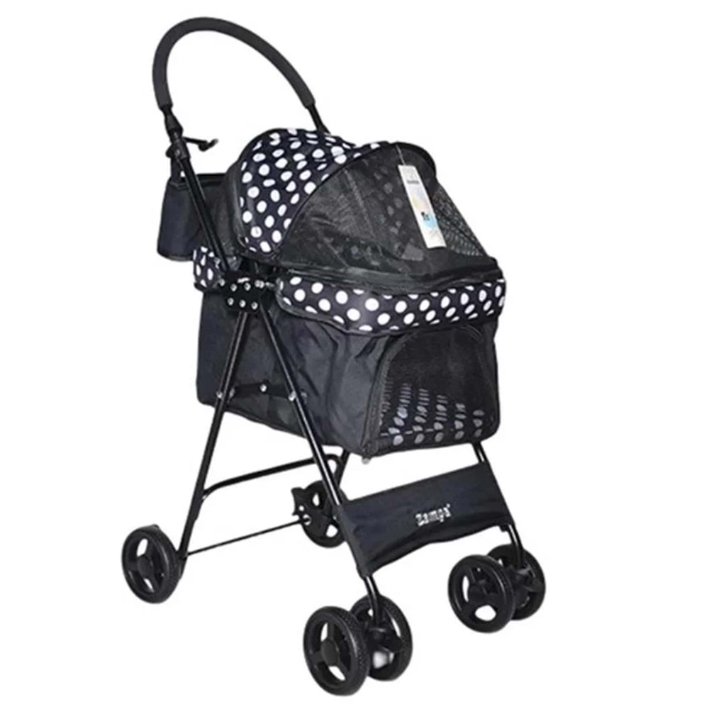 ZAMPA PEREZ KEDİ&KÖPEK ARABASI SİYAH 42x63x89CM