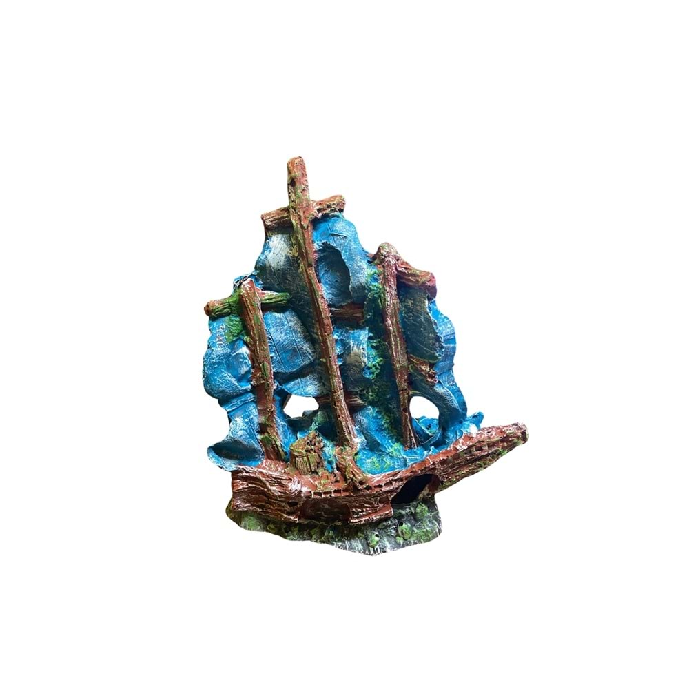 Akvaryum Yelkenli Gemi Dekor