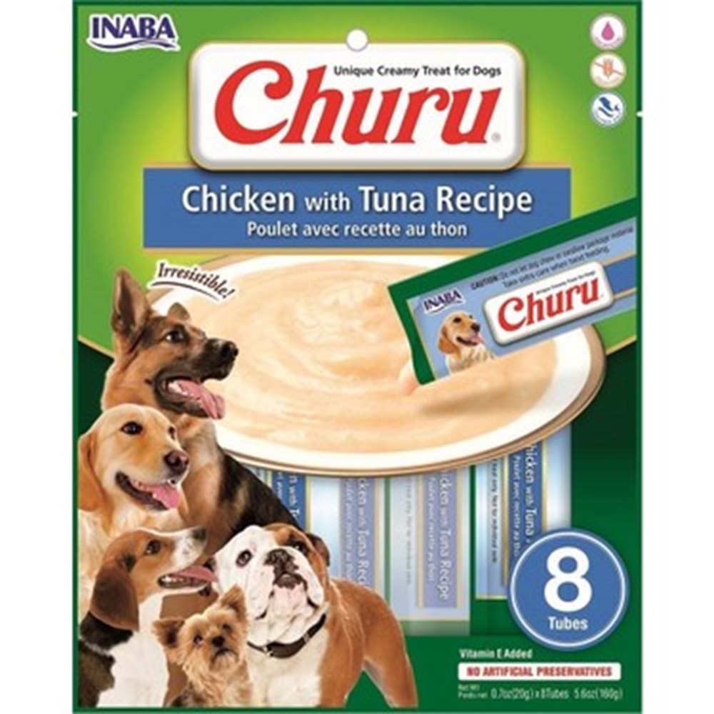 INABA CIAO CHURU Ton Balıklı ve Tavuklu Tamamlayıcı Köpek Ödül Maması