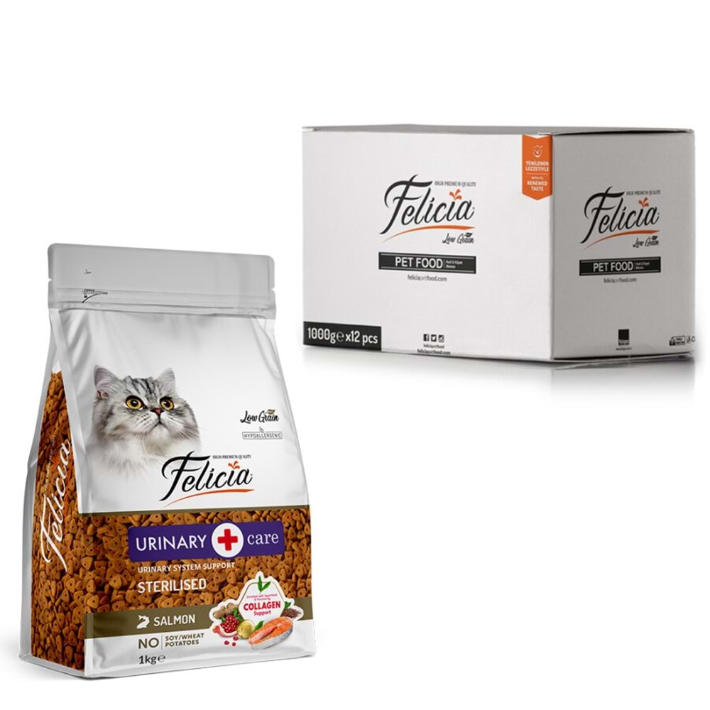 Felicia 1 Kg Kolajenli Somonlu Az Tahıllı Kısırlaştırılmış Kedi Maması HypoAllergenic