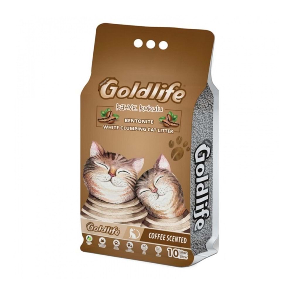 Goldlife Kahveli Kedi Kumu 10lt