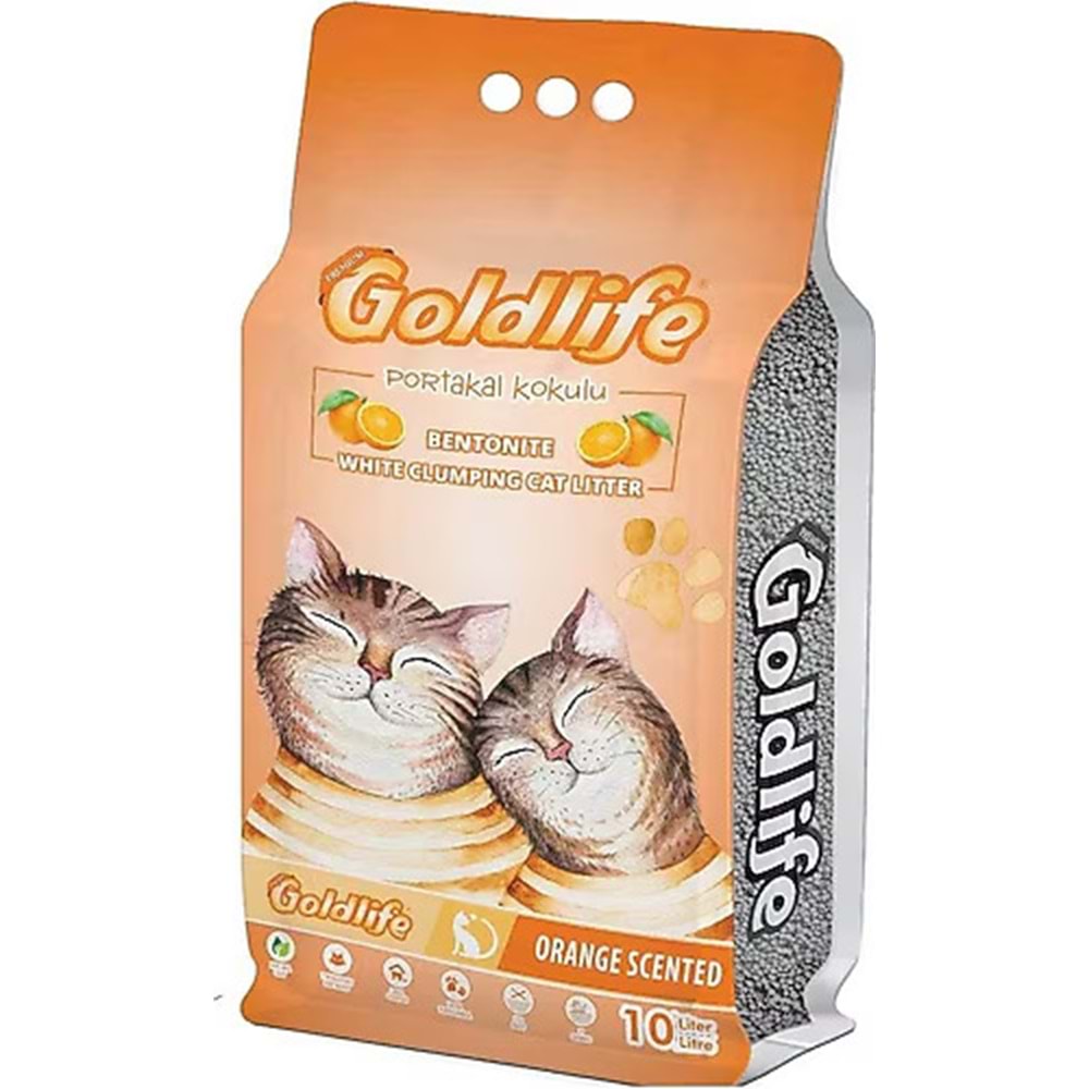 Goldlife Portakallı Kedi Kumu 10lt