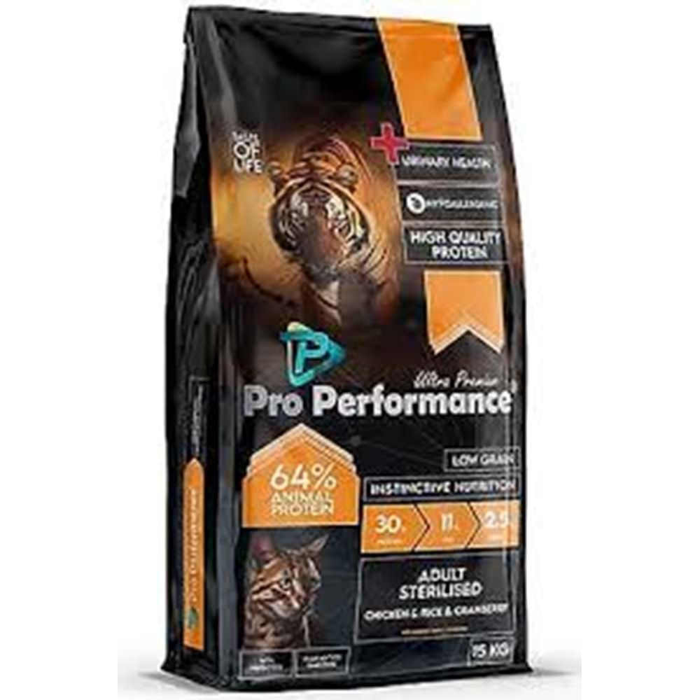 PRO PERFORMANCE CAT STERILISED TAVUKLU 15KG