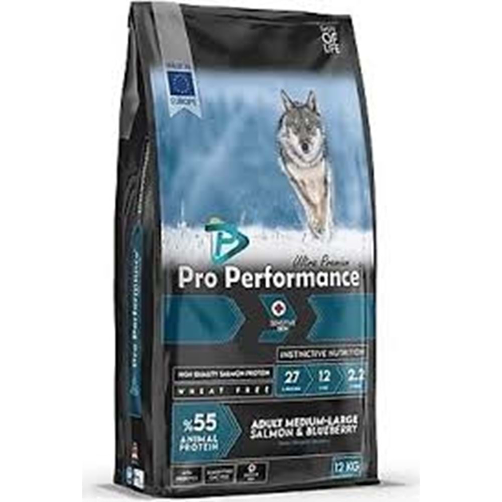 PRO PERFORMANCE DOG MED/LARGE SOMON 12KG