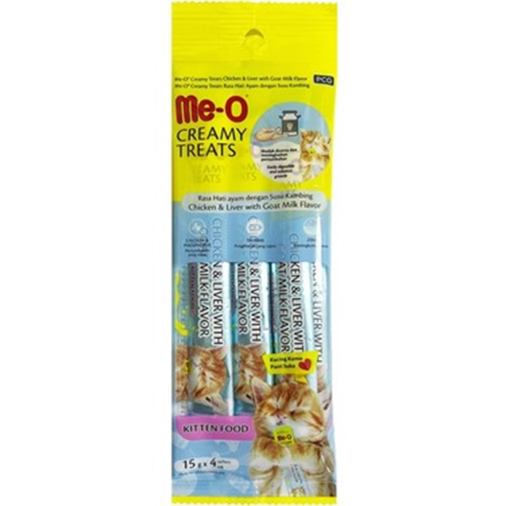 ME-O KREMA YAVRU KEDİ TAVUK &CİĞER&KEÇİ SÜTLÜ 15 GR 4 LÜ