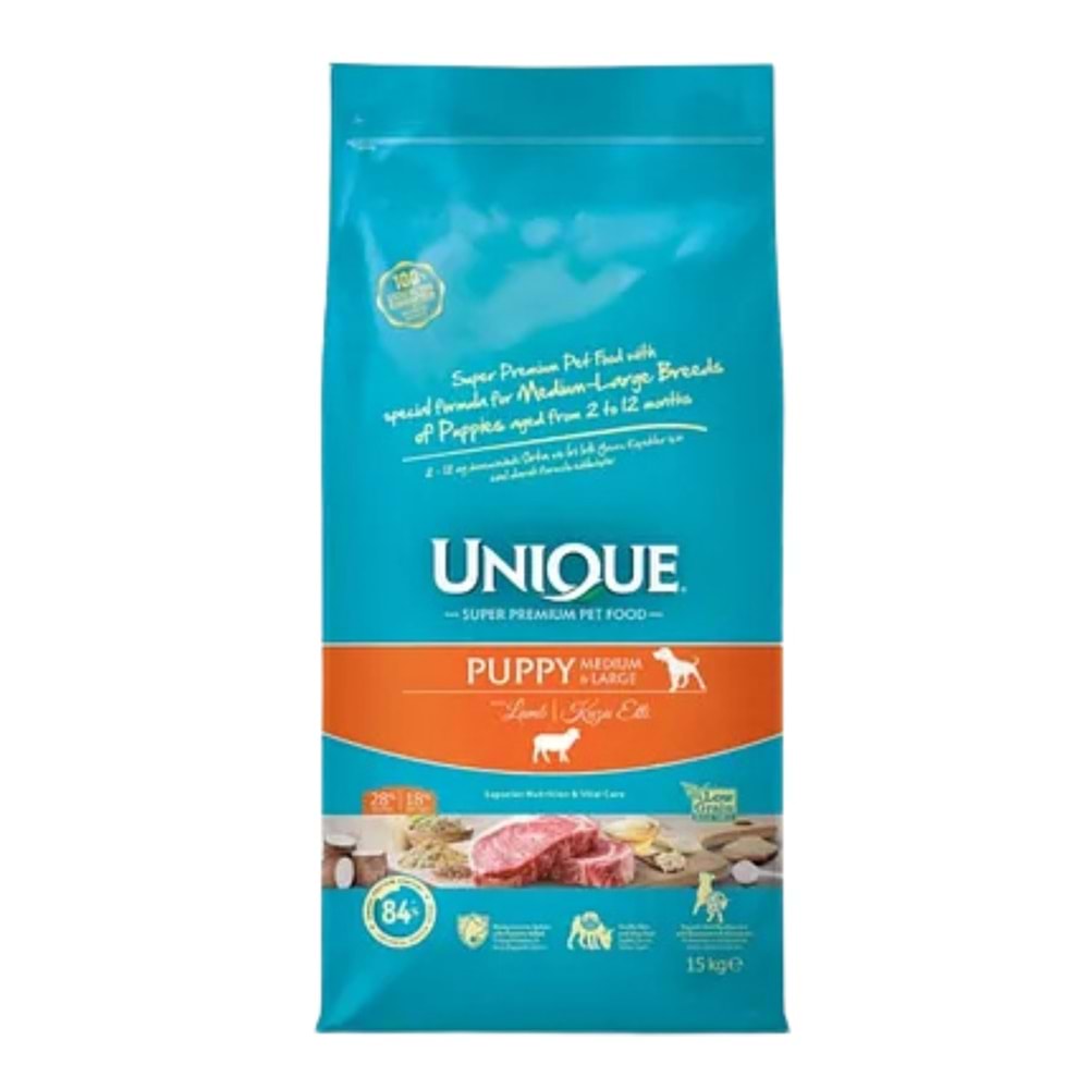 Unıque Medıum & Large Puppy Kuzu Etli Köpek 15KG