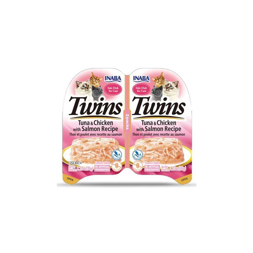 INABA TWINS Ton Balıklı Somonlu ve Tavuklu Kedi Jölesi