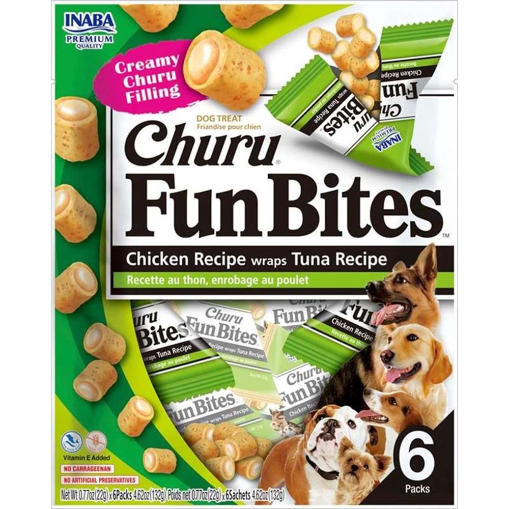 CHURU FUN BİTES Tavuklu ve Ton Balıklı Köpek Ödül