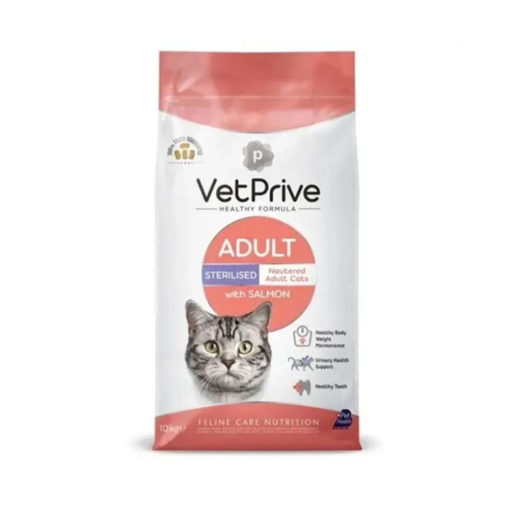 Vet Prıve Cat Adult Sterılısed Wıth Salmon 10kg