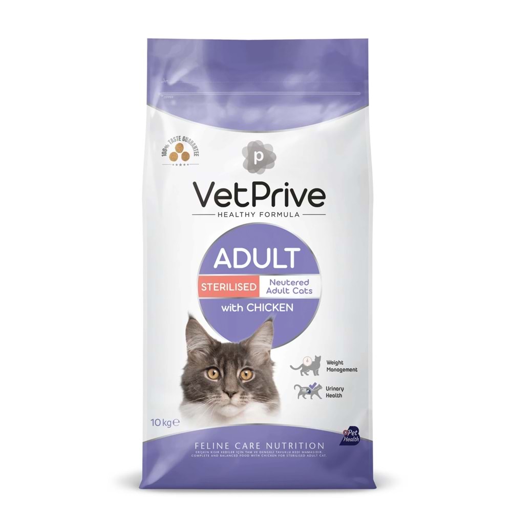 Vet Prıve Cat Adult Sterılsed Wıth Chıcken 10kg