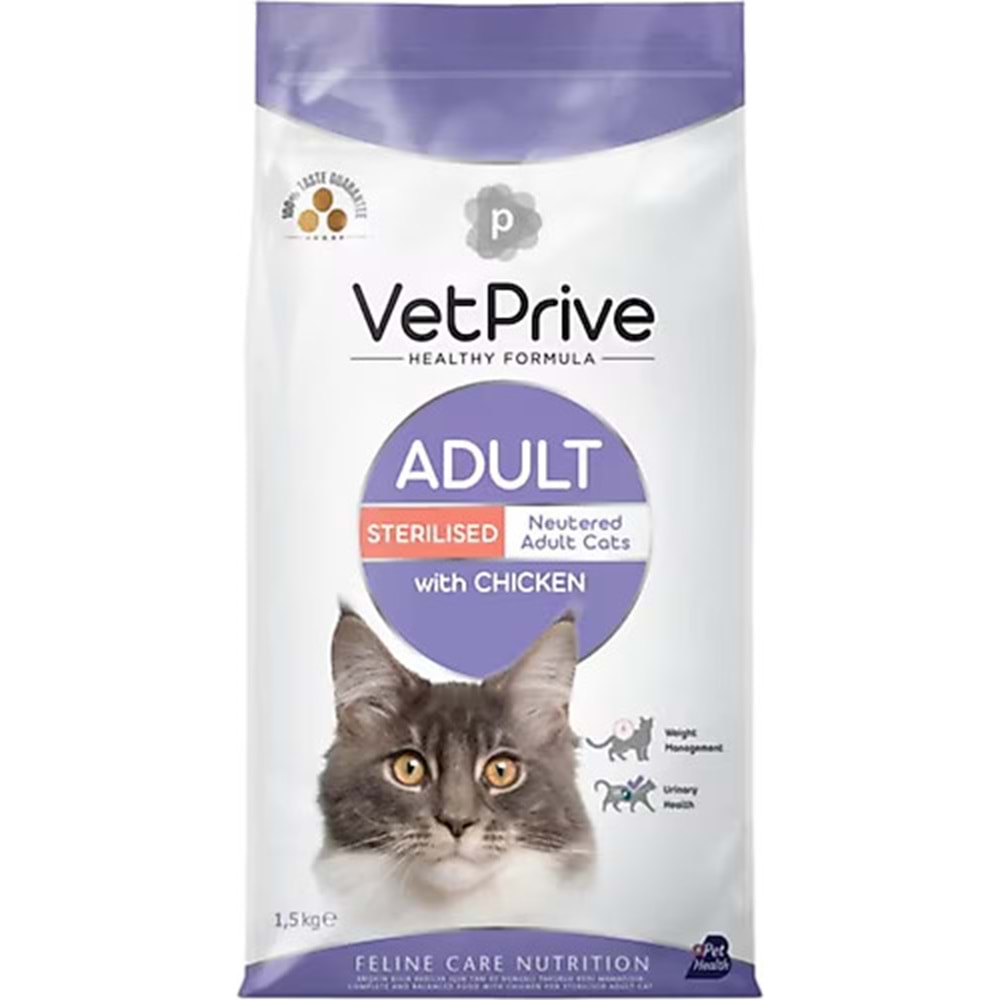 Vet Prıve Cat Adult Sterılsed Wıth Chıcken 1,5kg