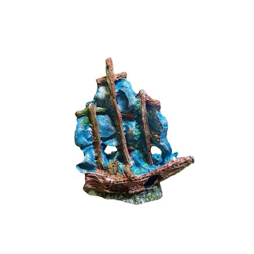 Akvaryum Yelkenli Gemi Dekor
