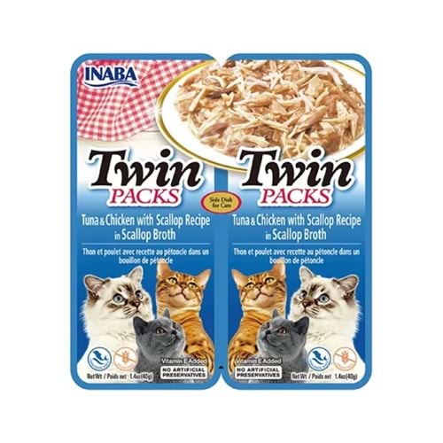 CIAO TWİN PACKS Deniz Taraklı Ton Balıklı ve Tavuklu Kedi Çorbası