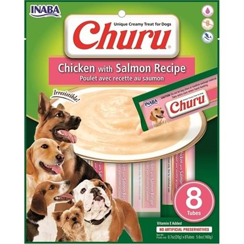 INABA CIAO CHURU Somonlu ve Tavuklu Tamamlayıcı Köpek Ödül Maması