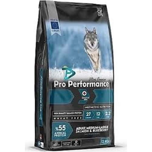 PRO PERFORMANCE DOG MED/LARGE SOMON 12KG