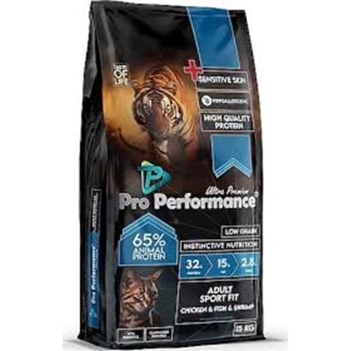 PRO PERFORMANCE ADULT CAT SPORT FIT TAVUK SOMON KARİDES 15KG