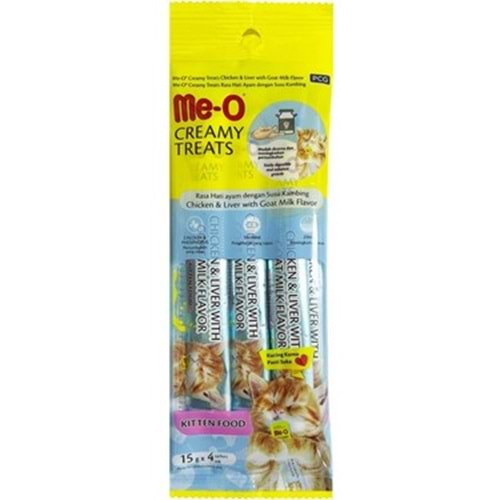 ME-O KREMA YAVRU KEDİ TAVUK &CİĞER&KEÇİ SÜTLÜ 15 GR 4 LÜ