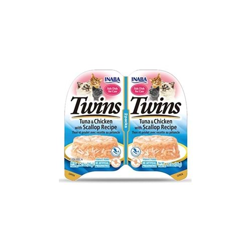 INABA TWINS Ton Balıklı Deniz Taraklı ve Tavuklu Kedi Jölesi