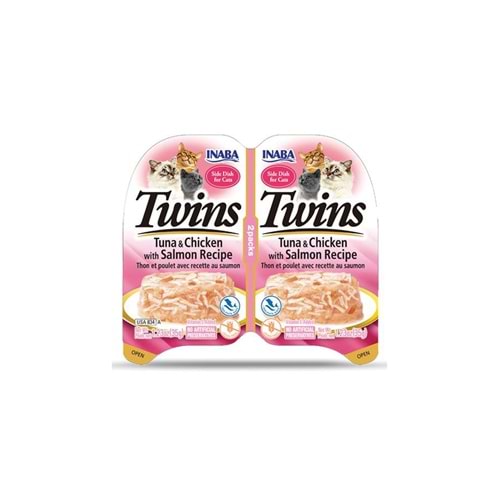 INABA TWINS Ton Balıklı Somonlu ve Tavuklu Kedi Jölesi