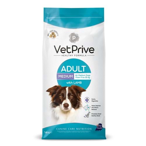 Vet Prıve Dog Adult Medıum Wıth Lamb 14kg