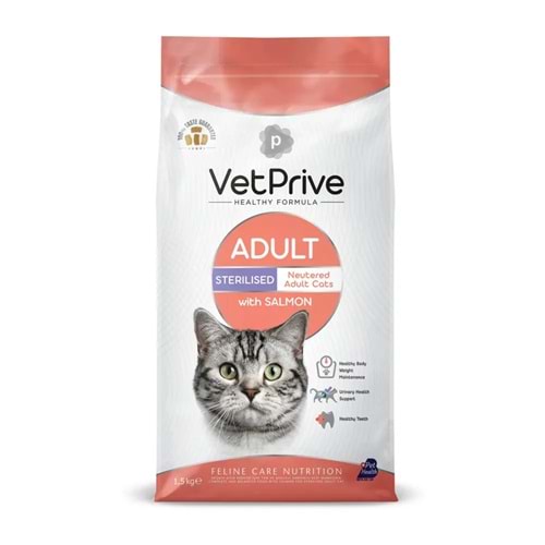 Vet Prıve Cat Adult Sterılsed Wıth Salmon 1,5kg