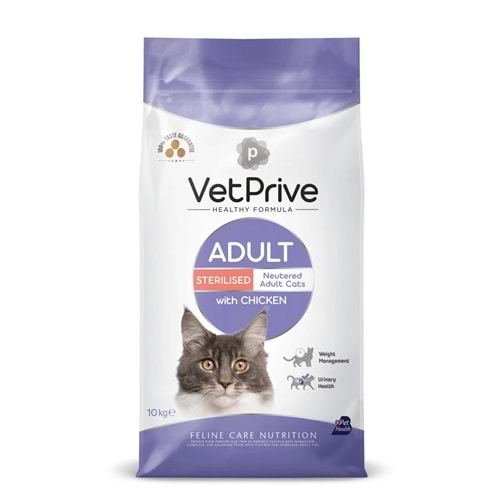 Vet Prıve Cat Adult Sterılsed Wıth Chıcken 10kg