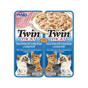 CIAO TWİN PACKS Deniz Taraklı Ton Balıklı ve Tavuklu Kedi Çorbası