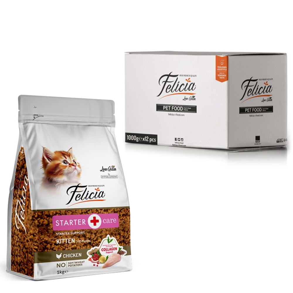 Felicia 1 Kg Kolajenli Tavuklu Az Tahıllı Yavru Kedi Maması HypoAllergenic