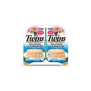 INABA TWINS Ton Balıklı Deniz Taraklı ve Tavuklu Kedi Jölesi